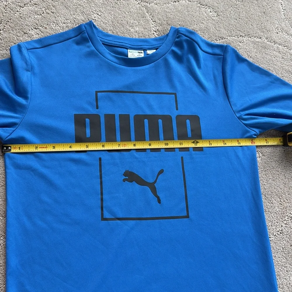 PUMA Lot of 2 Blue/Black Boys M 10-12 Long Sleeved Athletic Shirts